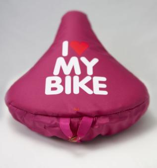 Liix Saddle Cover I Love My Bike pink 2